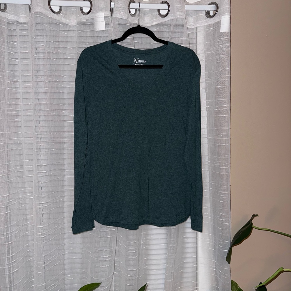 Natural Reflections Deep Green Long Sleeve Top